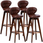 Scandinavia Style Bar-stool with Swivel Wooden Legs Round Seat for Kitchen Bar Brown 4 Piece Set Clearhalo 'Bar Furniture' 'Bar Stools' 'bar_stools' 'furn' 'furn_bar_stools' 'furniture_bar_stools' 'Kitchen & Dining Furniture' 'kitchen&dining_furn' 'kitchen' 'kitchen_furn' Furniture' 4571509