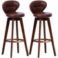 Scandinavia Style Bar-stool with Swivel Wooden Legs Round Seat for Kitchen Bar Brown 2 Piece Set Clearhalo 'Bar Furniture' 'Bar Stools' 'bar_stools' 'furn' 'furn_bar_stools' 'furniture_bar_stools' 'Kitchen & Dining Furniture' 'kitchen&dining_furn' 'kitchen' 'kitchen_furn' Furniture' 4571511