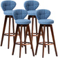 Scandinavia Style Bar-stool with Swivel Wooden Legs Round Seat for Kitchen Bar Blue 4 Piece Set Clearhalo 'Bar Furniture' 'Bar Stools' 'bar_stools' 'furn' 'furn_bar_stools' 'furniture_bar_stools' 'Kitchen & Dining Furniture' 'kitchen&dining_furn' 'kitchen' 'kitchen_furn' Furniture' 4571512