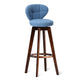 Scandinavia Style Bar-stool with Swivel Wooden Legs Round Seat for Kitchen Bar Blue 1 Piece Clearhalo 'Bar Furniture' 'Bar Stools' 'bar_stools' 'furn' 'furn_bar_stools' 'furniture_bar_stools' 'Kitchen & Dining Furniture' 'kitchen&dining_furn' 'kitchen' 'kitchen_furn' Furniture' 4571513