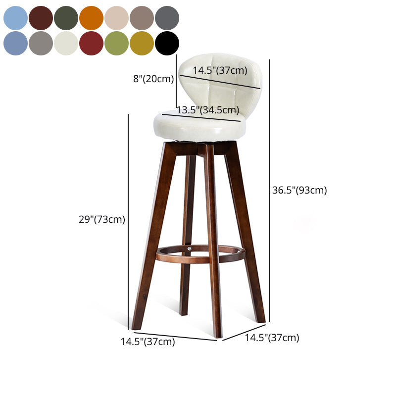 Scandinavia Style Bar-stool with Swivel Wooden Legs Round Seat for Kitchen Bar Clearhalo 'Bar Furniture' 'Bar Stools' 'bar_stools' 'furn' 'furn_bar_stools' 'furniture_bar_stools' 'Kitchen & Dining Furniture' 'kitchen&dining_furn' 'kitchen' 'kitchen_furn' Furniture' 4571515