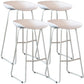 Modern Armless Backrest Counter Stool Iron Bar Stool with Plastic Seat White 4 Piece Set Clearhalo 'Bar Furniture' 'Bar Stools' 'bar_stools' 'furn' 'furn_bar_stools' 'furniture_bar_stools' 'Kitchen & Dining Furniture' 'kitchen&dining_furn' 'kitchen' 'kitchen_furn' Furniture' 4571517