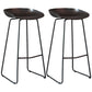Modern Armless Backrest Counter Stool Iron Bar Stool with Plastic Seat Black 2 Piece Set Clearhalo 'Bar Furniture' 'Bar Stools' 'bar_stools' 'furn' 'furn_bar_stools' 'furniture_bar_stools' 'Kitchen & Dining Furniture' 'kitchen&dining_furn' 'kitchen' 'kitchen_furn' Furniture' 4571526