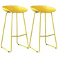 Modern Armless Backrest Counter Stool Iron Bar Stool with Plastic Seat Yellow 2 Piece Set Clearhalo 'Bar Furniture' 'Bar Stools' 'bar_stools' 'furn' 'furn_bar_stools' 'furniture_bar_stools' 'Kitchen & Dining Furniture' 'kitchen&dining_furn' 'kitchen' 'kitchen_furn' Furniture' 4571538