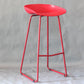 Modern Armless Backrest Counter Stool Iron Bar Stool with Plastic Seat Red 1 Piece Clearhalo 'Bar Furniture' 'Bar Stools' 'bar_stools' 'furn' 'furn_bar_stools' 'furniture_bar_stools' 'Kitchen & Dining Furniture' 'kitchen&dining_furn' 'kitchen' 'kitchen_furn' Furniture' 4571540