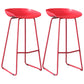 Modern Armless Backrest Counter Stool Iron Bar Stool with Plastic Seat Red 2 Piece Set Clearhalo 'Bar Furniture' 'Bar Stools' 'bar_stools' 'furn' 'furn_bar_stools' 'furniture_bar_stools' 'Kitchen & Dining Furniture' 'kitchen&dining_furn' 'kitchen' 'kitchen_furn' Furniture' 4571541