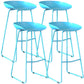 Modern Armless Backrest Counter Stool Iron Bar Stool with Plastic Seat Sky Blue 4 Piece Set Clearhalo 'Bar Furniture' 'Bar Stools' 'bar_stools' 'furn' 'furn_bar_stools' 'furniture_bar_stools' 'Kitchen & Dining Furniture' 'kitchen&dining_furn' 'kitchen' 'kitchen_furn' Furniture' 4571542