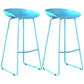 Modern Armless Backrest Counter Stool Iron Bar Stool with Plastic Seat Sky Blue 2 Piece Set Clearhalo 'Bar Furniture' 'Bar Stools' 'bar_stools' 'furn' 'furn_bar_stools' 'furniture_bar_stools' 'Kitchen & Dining Furniture' 'kitchen&dining_furn' 'kitchen' 'kitchen_furn' Furniture' 4571544