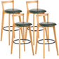 Industrial Style Bar-stool Round Seat with Low Back Wooden Legs for Kitchen Bar Blackish Green 4 Piece Set Clearhalo 'Bar Furniture' 'Bar Stools' 'bar_stools' 'furn' 'furn_bar_stools' 'furniture_bar_stools' 'Kitchen & Dining Furniture' 'kitchen&dining_furn' 'kitchen' 'kitchen_furn' Furniture' 4571549