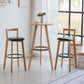Industrial Style Bar-stool Round Seat with Low Back Wooden Legs for Kitchen Bar Clearhalo 'Bar Furniture' 'Bar Stools' 'bar_stools' 'furn' 'furn_bar_stools' 'furniture_bar_stools' 'Kitchen & Dining Furniture' 'kitchen&dining_furn' 'kitchen' 'kitchen_furn' Furniture' 4571552
