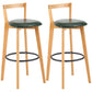 Industrial Style Bar-stool Round Seat with Low Back Wooden Legs for Kitchen Bar Blackish Green 2 Piece Set Clearhalo 'Bar Furniture' 'Bar Stools' 'bar_stools' 'furn' 'furn_bar_stools' 'furniture_bar_stools' 'Kitchen & Dining Furniture' 'kitchen&dining_furn' 'kitchen' 'kitchen_furn' Furniture' 4571553