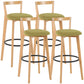 Industrial Style Bar-stool Round Seat with Low Back Wooden Legs for Kitchen Bar Green 4 Piece Set Clearhalo 'Bar Furniture' 'Bar Stools' 'bar_stools' 'furn' 'furn_bar_stools' 'furniture_bar_stools' 'Kitchen & Dining Furniture' 'kitchen&dining_furn' 'kitchen' 'kitchen_furn' Furniture' 4571555