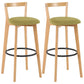 Industrial Style Bar-stool Round Seat with Low Back Wooden Legs for Kitchen Bar Green 2 Piece Set Clearhalo 'Bar Furniture' 'Bar Stools' 'bar_stools' 'furn' 'furn_bar_stools' 'furniture_bar_stools' 'Kitchen & Dining Furniture' 'kitchen&dining_furn' 'kitchen' 'kitchen_furn' Furniture' 4571558