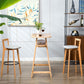 Industrial Style Bar-stool Round Seat with Low Back Wooden Legs for Kitchen Bar Clearhalo 'Bar Furniture' 'Bar Stools' 'bar_stools' 'furn' 'furn_bar_stools' 'furniture_bar_stools' 'Kitchen & Dining Furniture' 'kitchen&dining_furn' 'kitchen' 'kitchen_furn' Furniture' 4571559