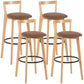 Industrial Style Bar-stool Round Seat with Low Back Wooden Legs for Kitchen Bar Coffee 4 Piece Set Clearhalo 'Bar Furniture' 'Bar Stools' 'bar_stools' 'furn' 'furn_bar_stools' 'furniture_bar_stools' 'Kitchen & Dining Furniture' 'kitchen&dining_furn' 'kitchen' 'kitchen_furn' Furniture' 4571567