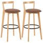 Industrial Style Bar-stool Round Seat with Low Back Wooden Legs for Kitchen Bar Coffee 2 Piece Set Clearhalo 'Bar Furniture' 'Bar Stools' 'bar_stools' 'furn' 'furn_bar_stools' 'furniture_bar_stools' 'Kitchen & Dining Furniture' 'kitchen&dining_furn' 'kitchen' 'kitchen_furn' Furniture' 4571569