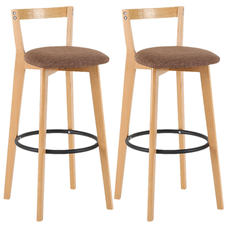 Industrial Style Bar-stool Round Seat with Low Back Wooden Legs for Kitchen Bar Coffee 2 Piece Set Clearhalo 'Bar Furniture' 'Bar Stools' 'bar_stools' 'furn' 'furn_bar_stools' 'furniture_bar_stools' 'Kitchen & Dining Furniture' 'kitchen&dining_furn' 'kitchen' 'kitchen_furn' Furniture' 4571569