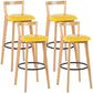 Industrial Style Bar-stool Round Seat with Low Back Wooden Legs for Kitchen Bar Yellow 4 Piece Set Clearhalo 'Bar Furniture' 'Bar Stools' 'bar_stools' 'furn' 'furn_bar_stools' 'furniture_bar_stools' 'Kitchen & Dining Furniture' 'kitchen&dining_furn' 'kitchen' 'kitchen_furn' Furniture' 4571573
