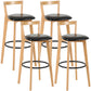 Industrial Style Bar-stool Round Seat with Low Back Wooden Legs for Kitchen Bar Black 4 Piece Set Clearhalo 'Bar Furniture' 'Bar Stools' 'bar_stools' 'furn' 'furn_bar_stools' 'furniture_bar_stools' 'Kitchen & Dining Furniture' 'kitchen&dining_furn' 'kitchen' 'kitchen_furn' Furniture' 4571576