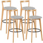 Industrial Style Bar-stool Round Seat with Low Back Wooden Legs for Kitchen Bar Light Gray 4 Piece Set Clearhalo 'Bar Furniture' 'Bar Stools' 'bar_stools' 'furn' 'furn_bar_stools' 'furniture_bar_stools' 'Kitchen & Dining Furniture' 'kitchen&dining_furn' 'kitchen' 'kitchen_furn' Furniture' 4571582