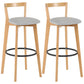 Industrial Style Bar-stool Round Seat with Low Back Wooden Legs for Kitchen Bar Light Gray 2 Piece Set Clearhalo 'Bar Furniture' 'Bar Stools' 'bar_stools' 'furn' 'furn_bar_stools' 'furniture_bar_stools' 'Kitchen & Dining Furniture' 'kitchen&dining_furn' 'kitchen' 'kitchen_furn' Furniture' 4571584