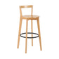 Industrial Style Bar-stool Round Seat with Low Back Wooden Legs for Kitchen Bar Natural 1 Piece Clearhalo 'Bar Furniture' 'Bar Stools' 'bar_stools' 'furn' 'furn_bar_stools' 'furniture_bar_stools' 'Kitchen & Dining Furniture' 'kitchen&dining_furn' 'kitchen' 'kitchen_furn' Furniture' 4571595