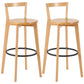 Industrial Style Bar-stool Round Seat with Low Back Wooden Legs for Kitchen Bar Natural 2 Piece Set Clearhalo 'Bar Furniture' 'Bar Stools' 'bar_stools' 'furn' 'furn_bar_stools' 'furniture_bar_stools' 'Kitchen & Dining Furniture' 'kitchen&dining_furn' 'kitchen' 'kitchen_furn' Furniture' 4571596