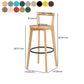 Industrial Style Bar-stool Round Seat with Low Back Wooden Legs for Kitchen Bar Clearhalo 'Bar Furniture' 'Bar Stools' 'bar_stools' 'furn' 'furn_bar_stools' 'furniture_bar_stools' 'Kitchen & Dining Furniture' 'kitchen&dining_furn' 'kitchen' 'kitchen_furn' Furniture' 4571597