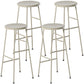 Modern Armless Backless Counter Stool Steel Dessert Shop Bar Stool with Wooden Seat Off-White 4 Piece Set Bar Stool(30"H) Clearhalo 'Bar Furniture' 'Bar Stools' 'bar_stools' 'furn' 'furn_bar_stools' 'furniture_bar_stools' 'Kitchen & Dining Furniture' 'kitchen&dining_furn' 'kitchen' 'kitchen_furn' Furniture' 4571623