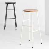 Modern Armless Backless Counter Stool Steel Dessert Shop Bar Stool with Wooden Seat Clearhalo 'Bar Furniture' 'Bar Stools' 'bar_stools' 'furn' 'furn_bar_stools' 'furniture_bar_stools' 'Kitchen & Dining Furniture' 'kitchen&dining_furn' 'kitchen' 'kitchen_furn' Furniture' 4571625