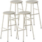 Modern Armless Backless Counter Stool Steel Dessert Shop Bar Stool with Wooden Seat Off-White 4 Piece Set Counter Stool(26"H) Clearhalo 'Bar Furniture' 'Bar Stools' 'bar_stools' 'furn' 'furn_bar_stools' 'furniture_bar_stools' 'Kitchen & Dining Furniture' 'kitchen&dining_furn' 'kitchen' 'kitchen_furn' Furniture' 4571628