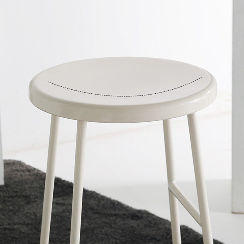 Modern Armless Backless Counter Stool Steel Dessert Shop Bar Stool with Wooden Seat Clearhalo 'Bar Furniture' 'Bar Stools' 'bar_stools' 'furn' 'furn_bar_stools' 'furniture_bar_stools' 'Kitchen & Dining Furniture' 'kitchen&dining_furn' 'kitchen' 'kitchen_furn' Furniture' 4571632