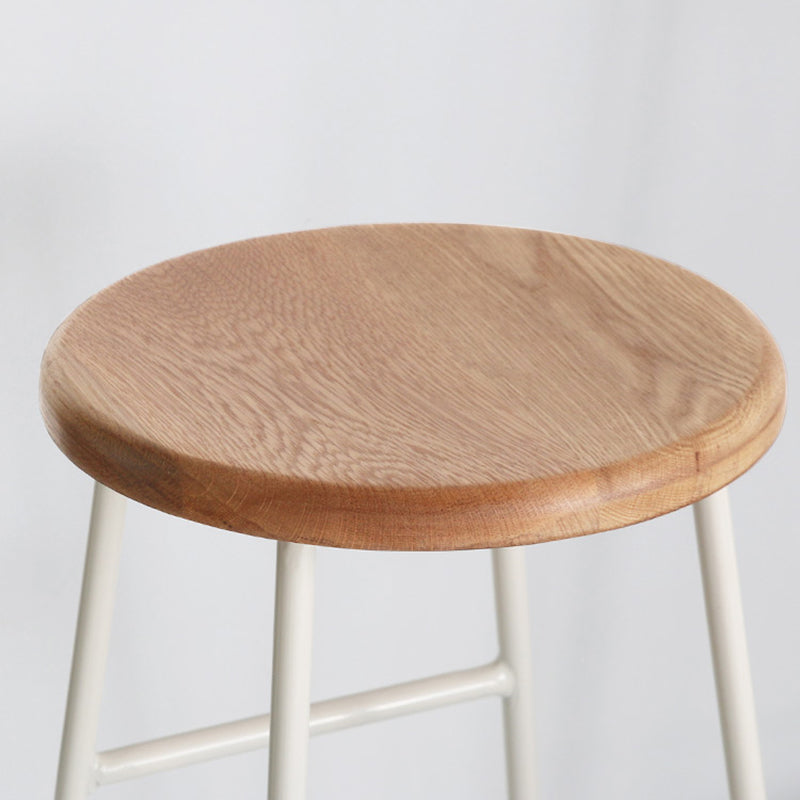 Modern Armless Backless Counter Stool Steel Dessert Shop Bar Stool with Wooden Seat Clearhalo 'Bar Furniture' 'Bar Stools' 'bar_stools' 'furn' 'furn_bar_stools' 'furniture_bar_stools' 'Kitchen & Dining Furniture' 'kitchen&dining_furn' 'kitchen' 'kitchen_furn' Furniture' 4571634