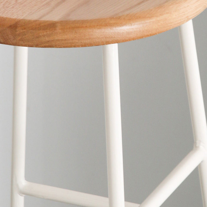 Modern Armless Backless Counter Stool Steel Dessert Shop Bar Stool with Wooden Seat Clearhalo 'Bar Furniture' 'Bar Stools' 'bar_stools' 'furn' 'furn_bar_stools' 'furniture_bar_stools' 'Kitchen & Dining Furniture' 'kitchen&dining_furn' 'kitchen' 'kitchen_furn' Furniture' 4571637