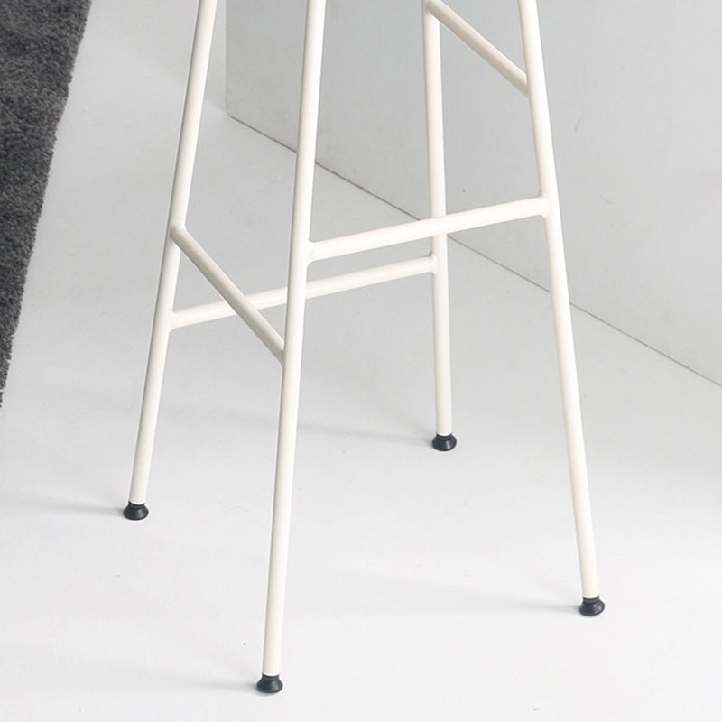 Modern Armless Backless Counter Stool Steel Dessert Shop Bar Stool with Wooden Seat Clearhalo 'Bar Furniture' 'Bar Stools' 'bar_stools' 'furn' 'furn_bar_stools' 'furniture_bar_stools' 'Kitchen & Dining Furniture' 'kitchen&dining_furn' 'kitchen' 'kitchen_furn' Furniture' 4571639