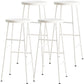 Modern Armless Backless Counter Stool Steel Dessert Shop Bar Stool with Wooden Seat White 4 Piece Set Bar Stool(30"H) Clearhalo 'Bar Furniture' 'Bar Stools' 'bar_stools' 'furn' 'furn_bar_stools' 'furniture_bar_stools' 'Kitchen & Dining Furniture' 'kitchen&dining_furn' 'kitchen' 'kitchen_furn' Furniture' 4571641