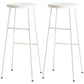 Modern Armless Backless Counter Stool Steel Dessert Shop Bar Stool with Wooden Seat White 2 Piece Set Bar Stool(30"H) Clearhalo 'Bar Furniture' 'Bar Stools' 'bar_stools' 'furn' 'furn_bar_stools' 'furniture_bar_stools' 'Kitchen & Dining Furniture' 'kitchen&dining_furn' 'kitchen' 'kitchen_furn' Furniture' 4571645