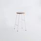 Modern Armless Backless Counter Stool Steel Dessert Shop Bar Stool with Wooden Seat Gloss White 1 Piece Counter Stool(26"H) Clearhalo 'Bar Furniture' 'Bar Stools' 'bar_stools' 'furn' 'furn_bar_stools' 'furniture_bar_stools' 'Kitchen & Dining Furniture' 'kitchen&dining_furn' 'kitchen' 'kitchen_furn' Furniture' 4571647