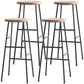 Modern Armless Backless Counter Stool Steel Dessert Shop Bar Stool with Wooden Seat Gloss Black 4 Piece Set Bar Stool(30"H) Clearhalo 'Bar Furniture' 'Bar Stools' 'bar_stools' 'furn' 'furn_bar_stools' 'furniture_bar_stools' 'Kitchen & Dining Furniture' 'kitchen&dining_furn' 'kitchen' 'kitchen_furn' Furniture' 4571658