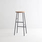 Modern Armless Backless Counter Stool Steel Dessert Shop Bar Stool with Wooden Seat Gloss Black 1 Piece Bar Stool(30"H) Clearhalo 'Bar Furniture' 'Bar Stools' 'bar_stools' 'furn' 'furn_bar_stools' 'furniture_bar_stools' 'Kitchen & Dining Furniture' 'kitchen&dining_furn' 'kitchen' 'kitchen_furn' Furniture' 4571659