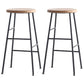 Modern Armless Backless Counter Stool Steel Dessert Shop Bar Stool with Wooden Seat Gloss Black 2 Piece Set Counter Stool(26"H) Clearhalo 'Bar Furniture' 'Bar Stools' 'bar_stools' 'furn' 'furn_bar_stools' 'furniture_bar_stools' 'Kitchen & Dining Furniture' 'kitchen&dining_furn' 'kitchen' 'kitchen_furn' Furniture' 4571663