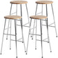 Modern Armless Backless Counter Stool Steel Dessert Shop Bar Stool with Wooden Seat Silver 4 Piece Set Counter Stool(26"H) Clearhalo 'Bar Furniture' 'Bar Stools' 'bar_stools' 'furn' 'furn_bar_stools' 'furniture_bar_stools' 'Kitchen & Dining Furniture' 'kitchen&dining_furn' 'kitchen' 'kitchen_furn' Furniture' 4571664