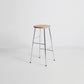 Modern Armless Backless Counter Stool Steel Dessert Shop Bar Stool with Wooden Seat Silver 1 Piece Counter Stool(26"H) Clearhalo 'Bar Furniture' 'Bar Stools' 'bar_stools' 'furn' 'furn_bar_stools' 'furniture_bar_stools' 'Kitchen & Dining Furniture' 'kitchen&dining_furn' 'kitchen' 'kitchen_furn' Furniture' 4571665