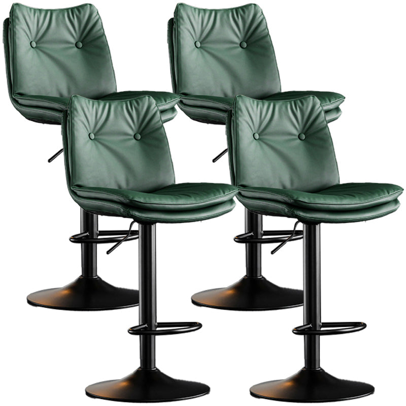 Contemporary Swivel Adjustable Height Barstool Indoor Bar Stool with Low Back Green Black 4 Piece Set Clearhalo 'Bar Furniture' 'Bar Stools' 'bar_stools' 'furn' 'furn_bar_stools' 'furniture_bar_stools' 'Kitchen & Dining Furniture' 'kitchen&dining_furn' 'kitchen' 'kitchen_furn' Furniture' 4571670