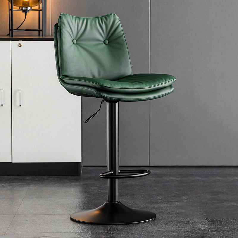 Contemporary Swivel Adjustable Height Barstool Indoor Bar Stool with Low Back Green Black 1 Piece Clearhalo 'Bar Furniture' 'Bar Stools' 'bar_stools' 'furn' 'furn_bar_stools' 'furniture_bar_stools' 'Kitchen & Dining Furniture' 'kitchen&dining_furn' 'kitchen' 'kitchen_furn' Furniture' 4571672
