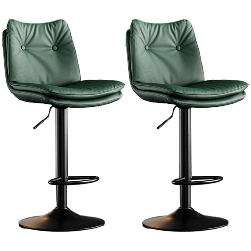 Contemporary Swivel Adjustable Height Barstool Indoor Bar Stool with Low Back Green Black 2 Piece Set Clearhalo 'Bar Furniture' 'Bar Stools' 'bar_stools' 'furn' 'furn_bar_stools' 'furniture_bar_stools' 'Kitchen & Dining Furniture' 'kitchen&dining_furn' 'kitchen' 'kitchen_furn' Furniture' 4571673