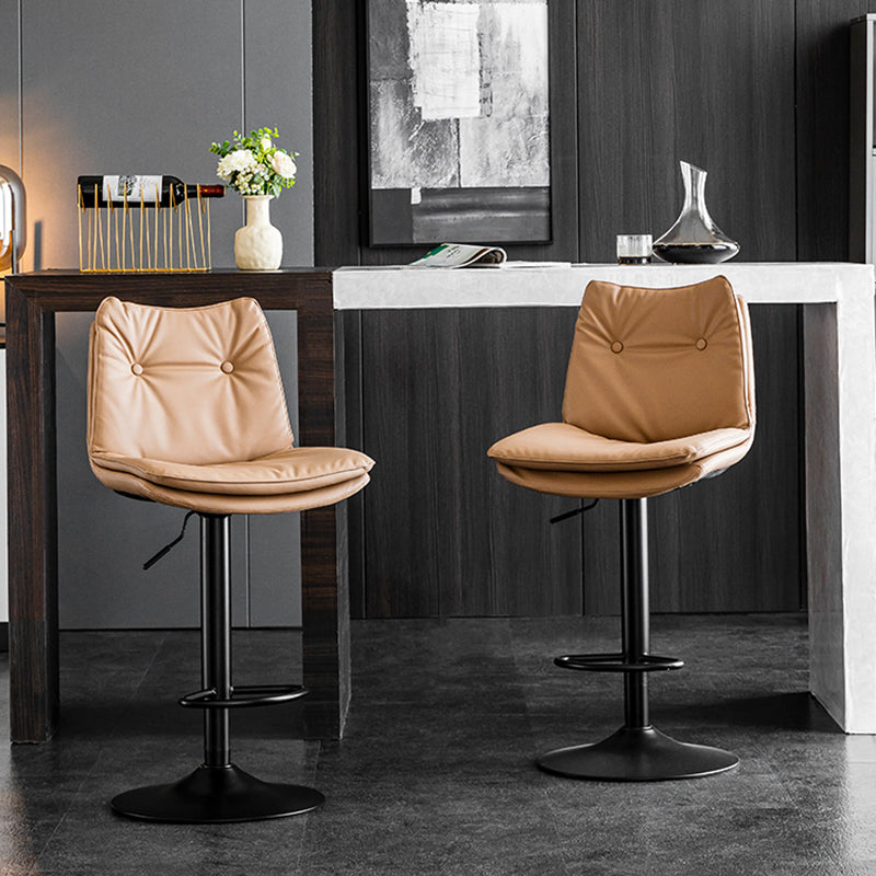 Contemporary Swivel Adjustable Height Barstool Indoor Bar Stool with Low Back Clearhalo 'Bar Furniture' 'Bar Stools' 'bar_stools' 'furn' 'furn_bar_stools' 'furniture_bar_stools' 'Kitchen & Dining Furniture' 'kitchen&dining_furn' 'kitchen' 'kitchen_furn' Furniture' 4571674