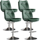 Contemporary Swivel Adjustable Height Barstool Indoor Bar Stool with Low Back Green Silver 4 Piece Set Clearhalo 'Bar Furniture' 'Bar Stools' 'bar_stools' 'furn' 'furn_bar_stools' 'furniture_bar_stools' 'Kitchen & Dining Furniture' 'kitchen&dining_furn' 'kitchen' 'kitchen_furn' Furniture' 4571675