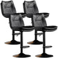 Contemporary Swivel Adjustable Height Barstool Indoor Bar Stool with Low Back Black Black 4 Piece Set Clearhalo 'Bar Furniture' 'Bar Stools' 'bar_stools' 'furn' 'furn_bar_stools' 'furniture_bar_stools' 'Kitchen & Dining Furniture' 'kitchen&dining_furn' 'kitchen' 'kitchen_furn' Furniture' 4571682