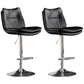 Contemporary Swivel Adjustable Height Barstool Indoor Bar Stool with Low Back Black Silver 2 Piece Set Clearhalo 'Bar Furniture' 'Bar Stools' 'bar_stools' 'furn' 'furn_bar_stools' 'furniture_bar_stools' 'Kitchen & Dining Furniture' 'kitchen&dining_furn' 'kitchen' 'kitchen_furn' Furniture' 4571692